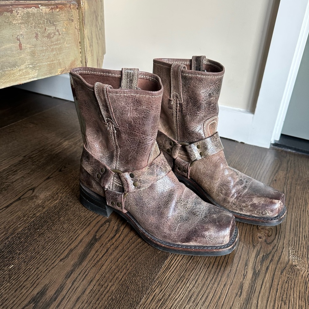Frye Leather Harness Boots - Men’s (distressed brown) - Picture 3 of 4